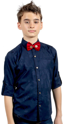 

MashUp Boy's Printed Party Dark Blue Shirt, Navyblue