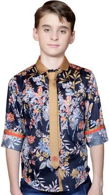 

MashUp Boy's Printed Party Multicolor Shirt, Yellow
