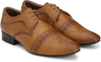 

Prolific Brogue Lace Up For Men(Tan