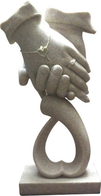 

Masterpiece Heart Hands Decorative Showpiece - 30 cm(Marble, Grey)