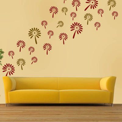 

Arhat Stencils FLORAL ASR-E168 GLOSSY PVC (Wall Décor & Art) Stencil(Pack of 3, FLORAL)