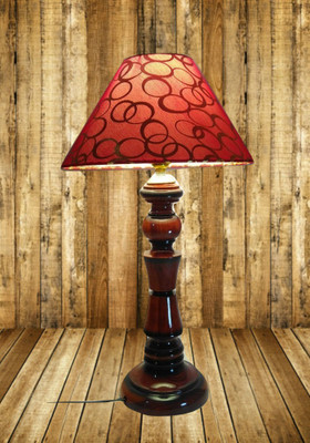 Woodly Golden Ring Design Table Lamp(45 cm, Red Gold)