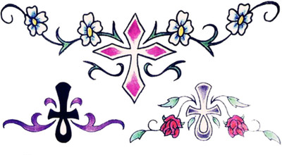

Savii Cross Flower Temporary Tattoo(Cross Flower)