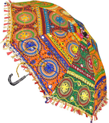 

Lal Haveli Party Decoration Embroidery Work Cotton Women Sun Umbrella(Multicolor)
