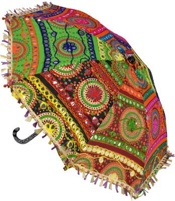 

Lal Haveli Cotton Embroidered Work Kids Size Sun Umbrella(Multicolor)
