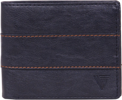 

Vermello Men Blue Artificial Leather Wallet(3 Card Slots)