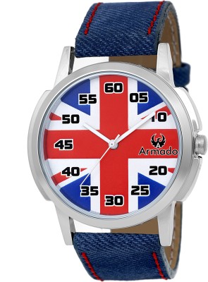Armado AR-032 Blue Red Denim Elegant Modern Corporate Collection Analog Watch  - For Men   Watches  (Armado)