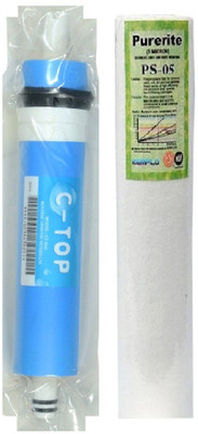 

Purerite Spun with C-TOP 80 GPD membrane for RO Service Solid Filter Cartridge(0.001, Pack of 2)