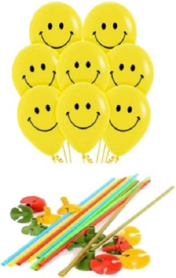 

PartyballoonsHK Solid Smiley With Cup and Stick - Pack of 30 Balloon(Multicolor, Pack of 30)