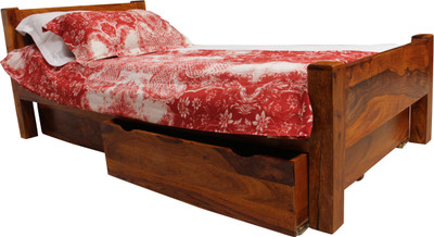 

Induscraft Solid Wood Single Bed With Storage(Finish Color - LIGHT NATURAL)