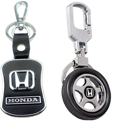 

City Choice New Combo of Honda Wheel Hook Locking Key Chain(Black, Silver)