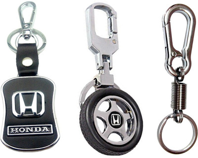 

City Choice New Combo of Honda Hook Locking Key Chain(Black, Silver)