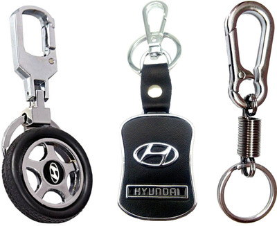 

City Choice New Combo of Hyundai Locking Key Chain(Black, Silver)