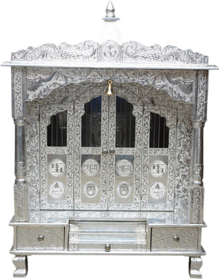 

Pavitra Ghar 27" x 15" x 35" Full Aluminium Balcony Temple ( With Ghummat ) Wooden, Aluminium Home Temple(Height: 68 cm)