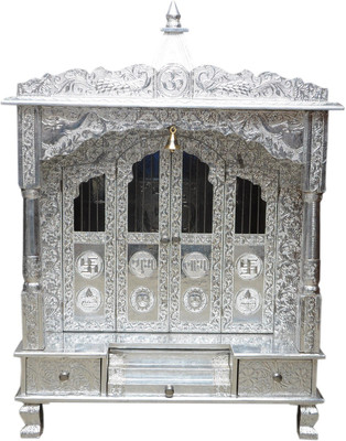 

Pavitra Ghar 30" x 18" x 39" Full Aluminium Balcony Temple ( With Ghummat ) Wooden, Aluminium Home Temple(Height: 76 cm)