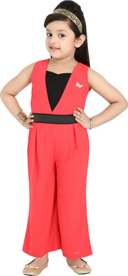 

Hunny Bunny Solid Girls Jumpsuit, Coral red