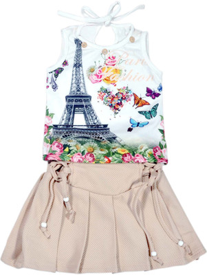

Hey Baby Girls Party(Festive) Top Skirt(Multicolor