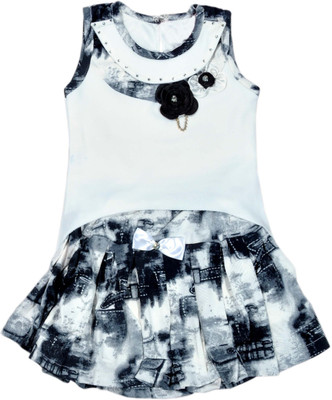 

Hey Baby Girls Party(Festive) Top Skirt(Multicolor