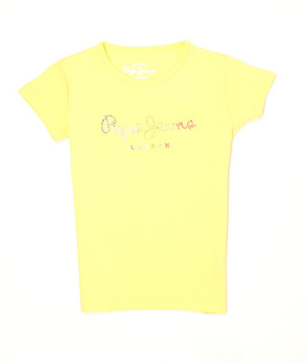 

Pepe Jeans Girls Graphic Print Cotton T Shirt(Yellow, Pack of 1