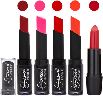 

Lady Fashion Lipstick Beauty Makeup Women Professional Lip Colors with Rythm Set of 5 Pcs 2004201704(Red, Dark Pink, Tametto Red, Brick Orange)
