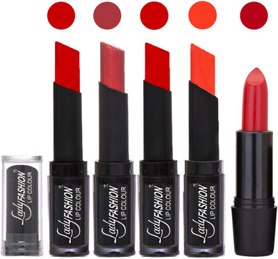 

Lady Fashion Professional Cosmetics Lipstick Long Lasting Creme Matte with Rythm Combo 06(Tametto Red, Hot Pink, Tametto Red, Brick Orange)
