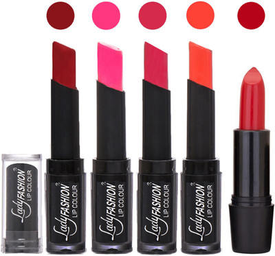 

Lady Fashion Lipstick Beauty Makeup Women Professional Lip Colors with Rythm Lipstik Set of 5 Pcs 2004201705(Red, Dark Pink, Dark Magenta, Hot Orange)