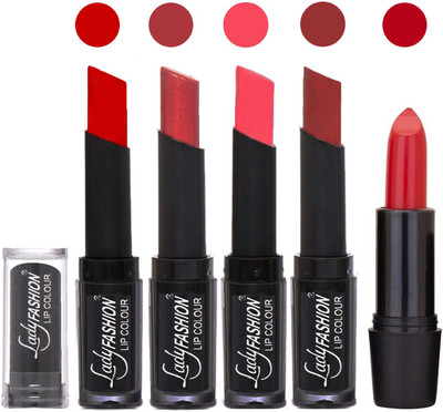 

Lady Fashion Top Quality Makeup Creme Matte Lipstick Long Lasting Effect With Rythm of 5 lip colors 02(Tametto Red, Hot Pink, Pink, Maroon)