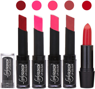 

Lady Fashion Lipstick Beauty Makeup Women Professional Lip Colors with Rythm Set of 5 Pcs 2004201703(Red, Dark Pink, Magenta, Mauve)