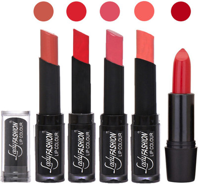 

Lady Fashion Professional New Soft Creme Matte Long Lasting Lipstick Combo With Rhythm 5 Modern Shades Combo 04(Nude, Orange, Mauve, Peach)