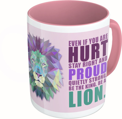 

MiiCreations Printed Two Tone Pink And White Quotations Ceramic Mug(325 ml)