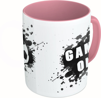 

MiiCreations Printed Two Tone Pink And White Game On Ceramic Mug(325 ml)