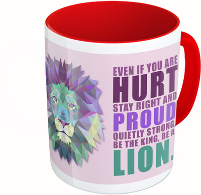 

MiiCreations Printed Two Tone Red And White Quotations Ceramic Mug(325 ml)