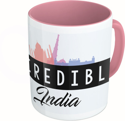 

MiiCreations Printed Two Tone Pink And White IncPinkible India Ceramic Mug(325 ml)
