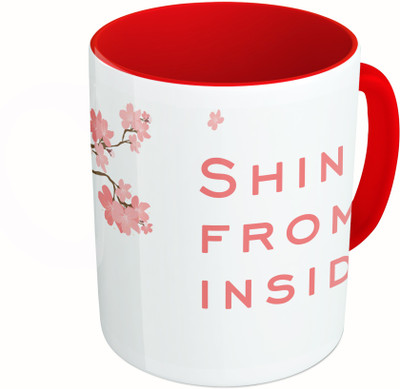 

MiiCreations Printed Two Tone Red And White Shine From Inside Ceramic Mug(325 ml)