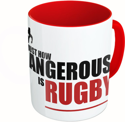 

MiiCreations Printed Two Tone Red And White Just How Dangerous Is Rugby Ceramic Mug(325 ml)
