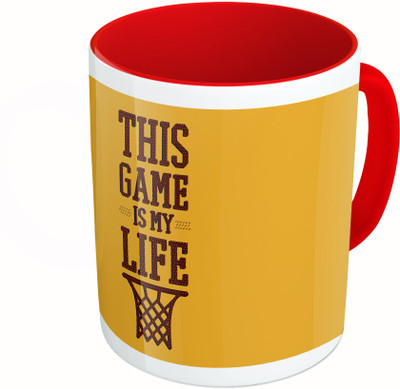 

MiiCreations Printed Two Tone Red And White This Game Is My Life Ceramic Mug(325 ml)