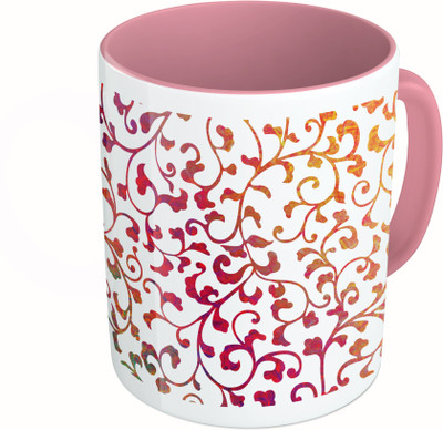 

MiiCreations Printed Two Tone Pink And White Design Ceramic Mug(325 ml)