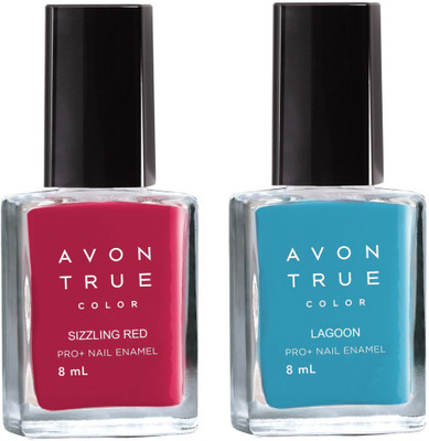 

Avon Anew True Color Nail Wear Pro+ Nail Enamel (set of 2) sizzling red - lagoon(Pack of 2)