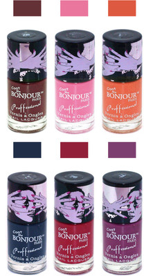 

Bonjour Paris True Matte Nail Polish Brown-Pink-Orange-Grey-Red-Plum(Pack of 6)