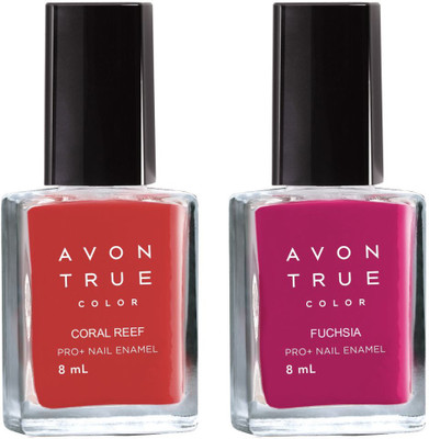 

Avon Anew True Color Nail Wear Pro+ Nail Enamel (set of 2) fuschia-coral(Pack of 2)