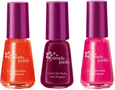 

Avon Color Me Pretty Nail Enamel (set of 3) maroon magic-juicy orange-roses