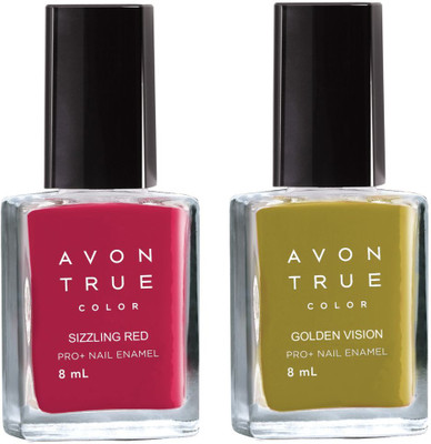 

Avon Anew True Color Nail Wear Pro+ Nail Enamel (set of 2) sizzling red - golden(Pack of 2)