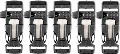 

Futaba 5x Release Whistle Buckle Flint For Paracord Luggage Strap(Black)
