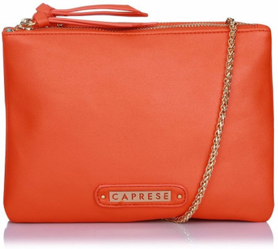 

Caprese Women Evening/Party Orange Leatherette Sling Bag
