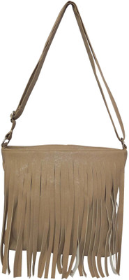

Glorious Girls Evening/Party Beige PU Sling Bag
