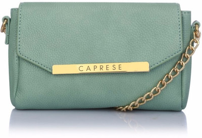 

Caprese Women Evening/Party Green Leatherette Sling Bag