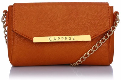 

Caprese Women Evening/Party Orange Leatherette Sling Bag