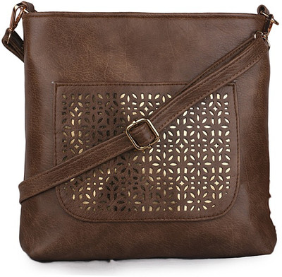 

DAYNA KORE Girls Casual Brown PU Sling Bag