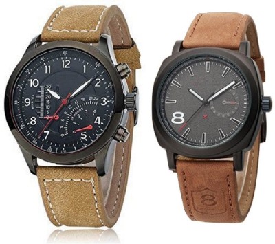 ReniSales Swiss Style Combo In Leather Strap Watch  - For Men   Watches  (ReniSales)