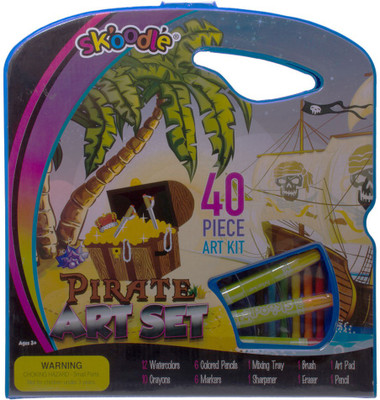

SKOODLE Kids drawing 40 Pieces Pirate Coloring Kit Art Set